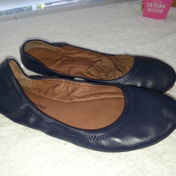 Lucky Brand Shoes - Lucky Brand Navy Ballet Flats Aircrew Shoes Worn